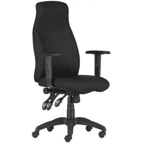 Menedzserszék szövetborítás fekete lábkereszt memóriahabos Hufo fekete