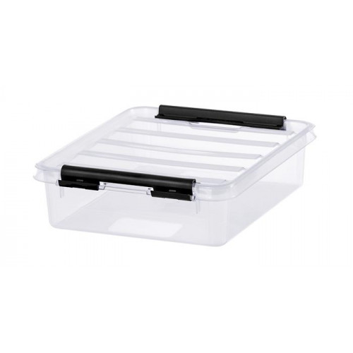 Smartstore Műanyag tárolódoboz 1 liter fekete fogantyúkkal Classic 1 átlátszó