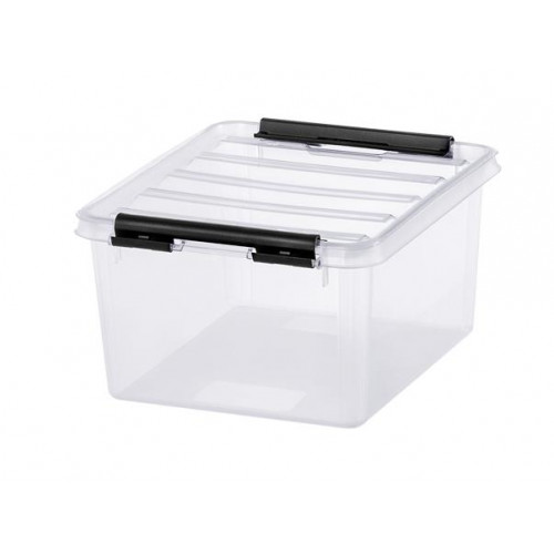 Smartstore Műanyag tárolódoboz 2 liter fekete fogantyúkkal Classic 2 átlátszó