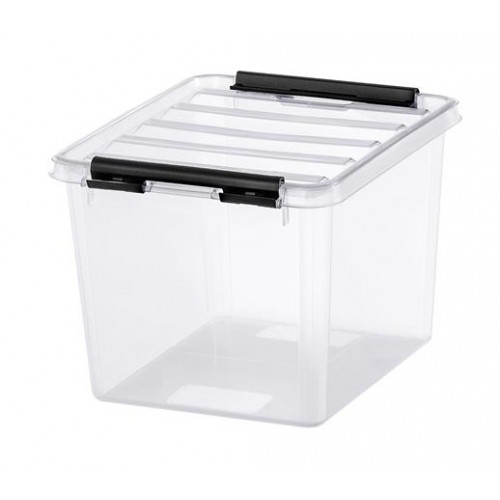 Smartstore Műanyag tárolódoboz 3 liter fekete fogantyúkkal Classic 3 átlátszó