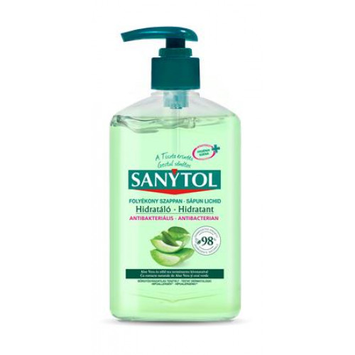 Sanytol Antibakteriális folyékony szappan 250ml Hidratáló aloe vera és zöld tea