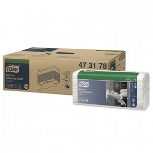 Tork Tisztítókendő konyhai hajtogatott 1 rétegű W4 rendszer Premium fehér (473179)