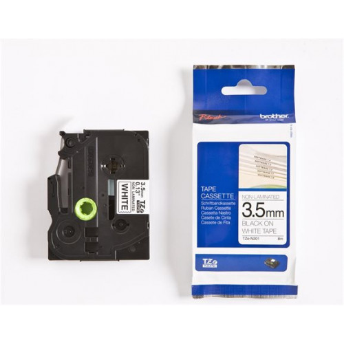Brother Feliratozógép szalag matt 3,5mmx8m TZe-N201 fehér-fekete