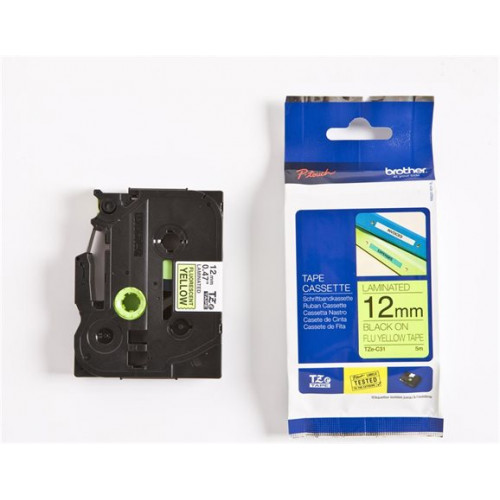 Brother Feliratozógép szalag 12mmx5m TZe-C31 sárga-fekete