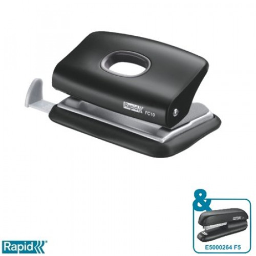 Rapid Lyukasztó kétlyukú 10lap FC10 Fashion fekete