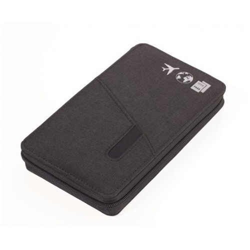 Troika Dokumentumtároló utazáshoz RFID védelemmel golyóstollal Cargosafe sötétszürke