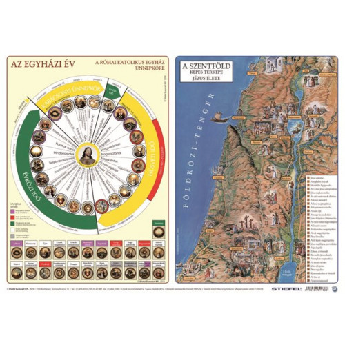 Stiefel Könyökalátét kétoldalas A3 Katolikus egyházi év és Újszövetség térképe / Ószövetség
