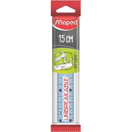 Maped Vonalzó műanyag törhetetlen 15cm Study Unbreakable vegyes színek