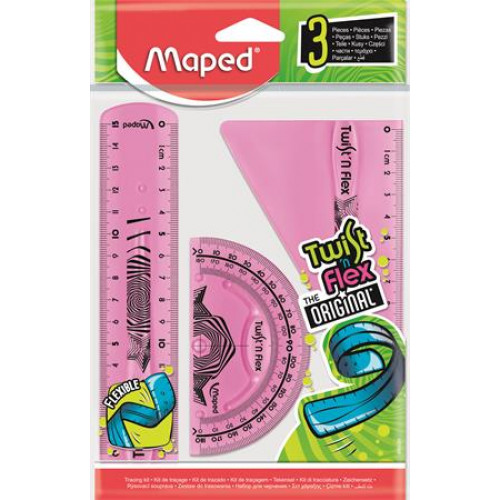 Maped Vonalzókészlet műanyag törhetetlen 3 darabos Twist n Flex