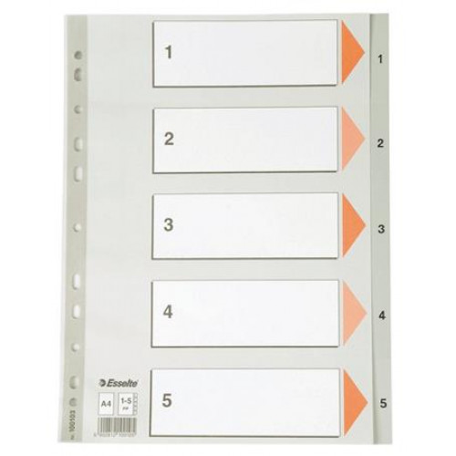 Esselte Regiszter műanyag A4 1-5 szürke
