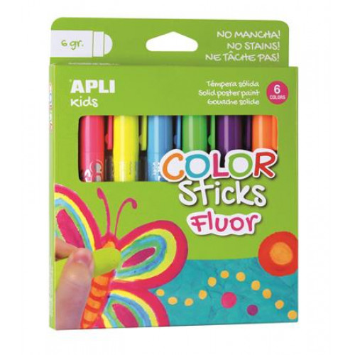 Apli Tempera stift készlet toll alakú Kids 6 különböző fluoreszkáló szín