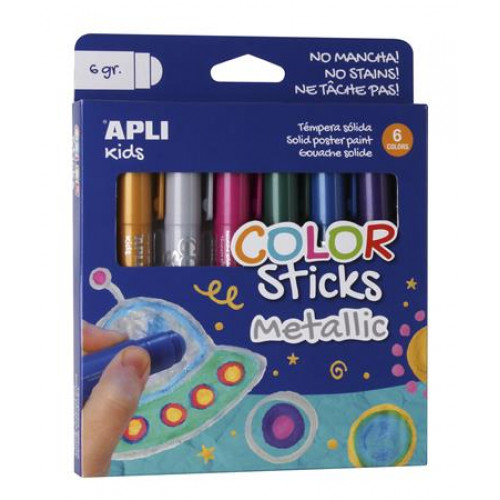 Apli Tempera stift készlet toll alakú Kids 6 különböző metál szín