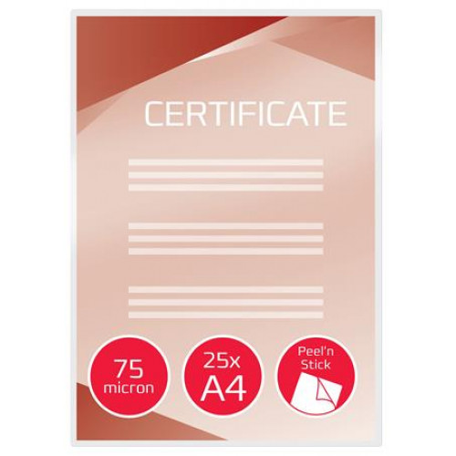 Gbc Meleglamináló fólia 75 mikron A4 fényes öntapadó Peel n Stick