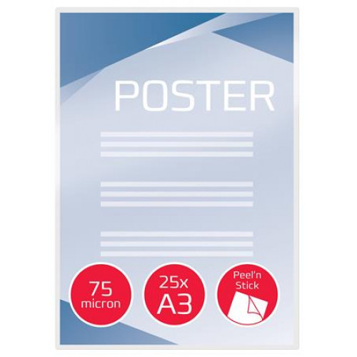 Gbc Meleglamináló fólia 75 mikron A3 fényes öntapadó Peel n Stick