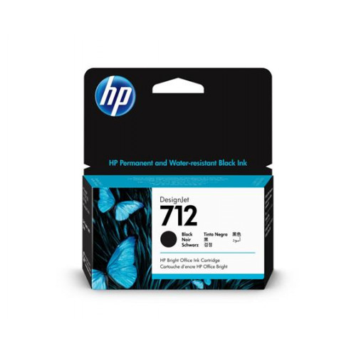 HP 3ED70A Tintapatron DesignJet T650 T250 Studio nyomtatókhoz 712 fekete 38ml