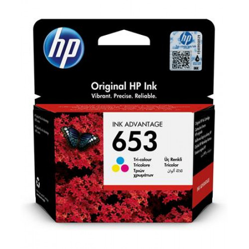 HP 3YM74AE Tintapatron DeskJet Plus Ink Advantage 6075 All-in-One nyomtatóhoz 653 c+m+y 200 oldal