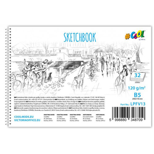 Victoria Vázlatfüzet famentes B5 spirál 32lap