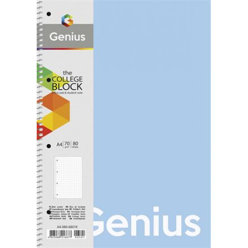 Shkolyaryk Spirálfüzet kockás A4 80lap PP borító Genius Pastel vegyes