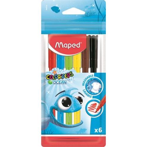Maped Filctoll készlet 2mm kimosható Color Peps Ocean 6 különböző szín