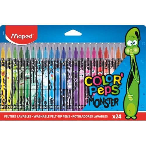 Maped Filctoll készlet 2,8mm kimosható Color Peps Monster 24 különböző szín