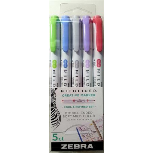 Zebra Szövegkiemelő készlet 1-3,5mm kétvégű Mildliner Cool & Refined 5 szín