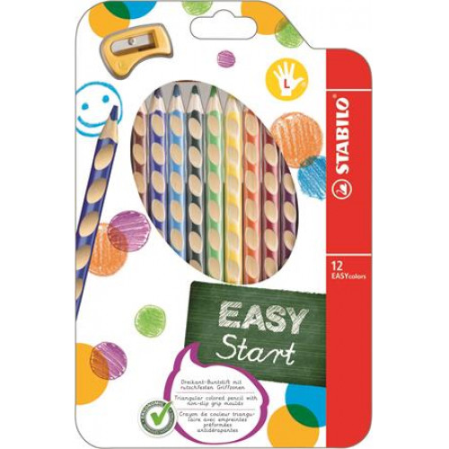Stabilo Színes ceruza készlet háromszögletű balkezes EasyColours 12 különböző szín