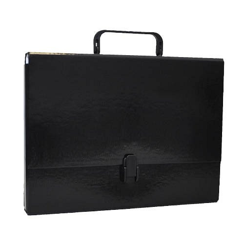 Harmonikamappa irattáska A4 Eco karton 50mm PP fóliával fekete