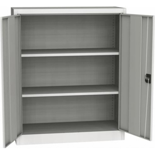 Victoria Fémszekrény kétajtós 115x95x40cm 2 polccal szürke