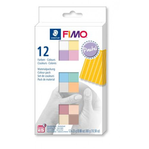 Fimo Gyurma készlet 12x25g égethető Soft Pastel 12 különböző szín