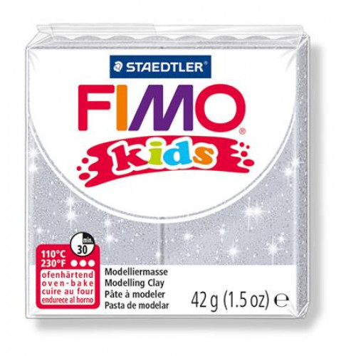 Fimo Gyurma 42g égethető Kids glitteres ezüst