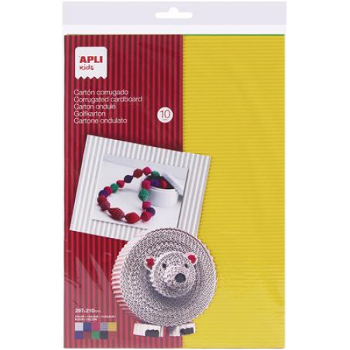 Apli Hullámkarton papír 297x210mm 10 ív vegyes színek
