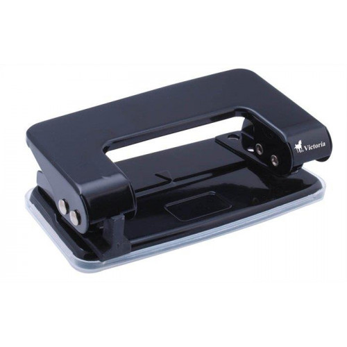 Victoria Lyukasztó kétlyukú 10lap fém fekete