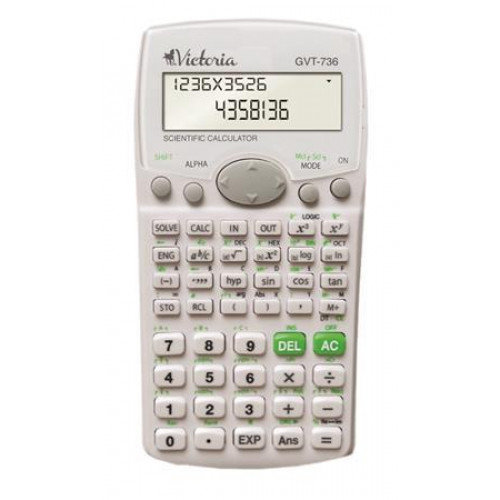 Victoria Számológép tudományos 283 funkció környezetbarát GVT-736 fehér