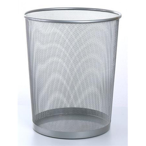 Papírkosár fémhálós ezüst