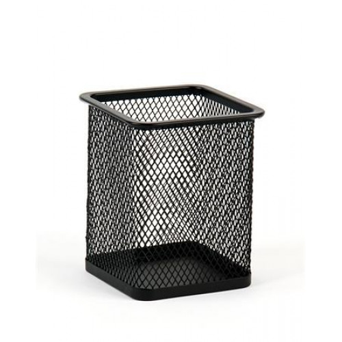 Írószertartó fémhálós szögletes fekete