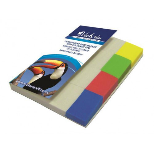 Victoria Jelölőcímke műanyag 4x40lap 20x50mm vegyes szín