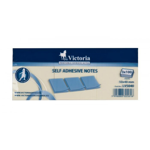 Victoria Öntapadó jegyzettömb 40x50mm 3x100lap sárga