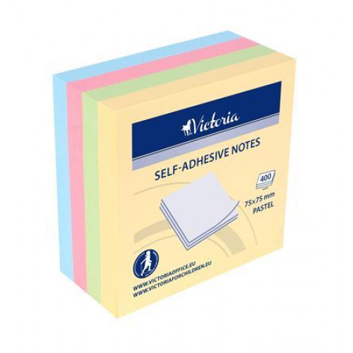 Victoria Öntapadó jegyzettömb 75x75mm 400lap pasztell