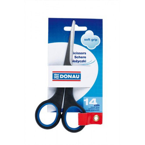 Donau Olló irodai 14cm Soft Grip fekete-kék