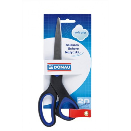 Donau Olló irodai 20cm Soft Grip fekete-kék