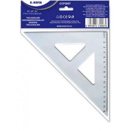 Sakota Háromszög vonalzó műanyag 45 16cm