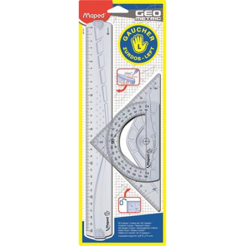 Maped Vonalzókészlet műanyag 3 darabos balkezes