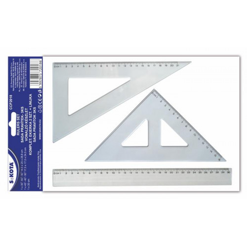 Sakota Vonalzókészlet műanyag 3 darabos