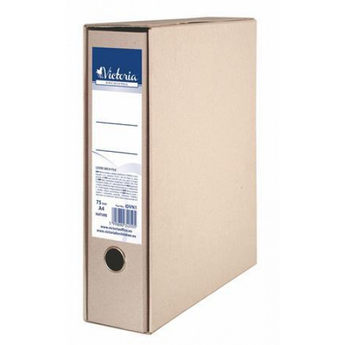 Victoria Tokos iratrendező 75mm A4 natúr karton