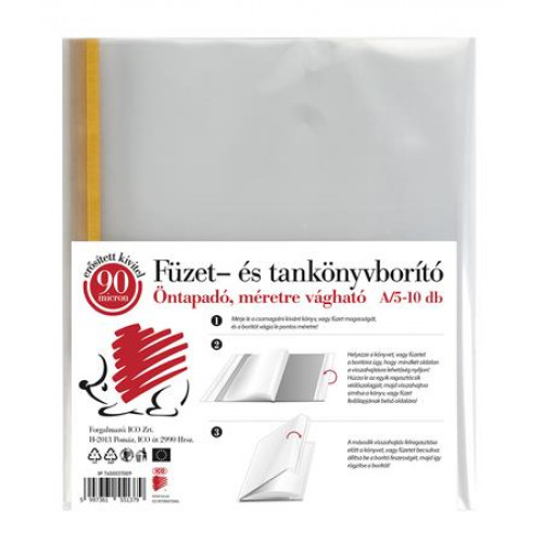 Ico Könyvborító A5 90 mikron víztiszta öntapadó csíkkal Süni