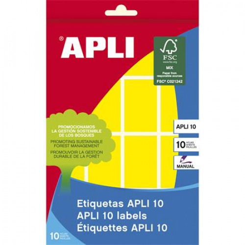 Apli Etikett 25x40mm kézzel írható színes sárga 128 etikett/csomag