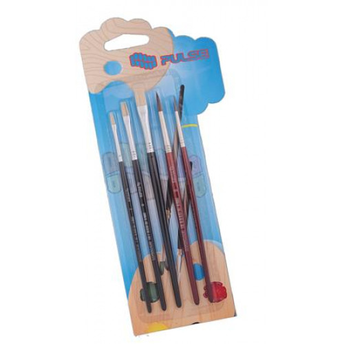 Pulse Ecsetkészlet no. 2-6-10 lapos no. 4-8 kerek fa