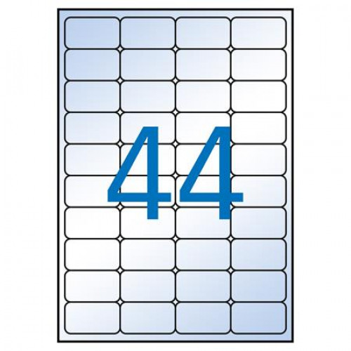 Apli Etikett 48,5x25,4mm poliészter kerekített sarkú átlátszó 440 etikett/csomag