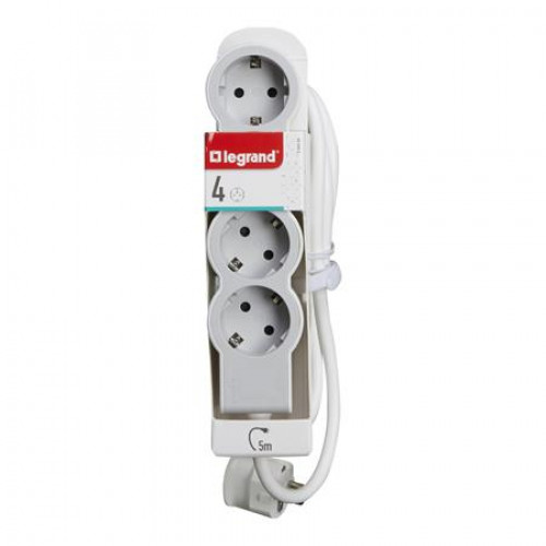 Legrand Elosztósor 4 csatlakozóaljzat 5m kábelhosszúság Standard fehér-szürke