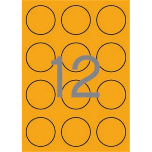 Apli Etikett 60mm kör színes neon narancssárga 240 etikett/csomag